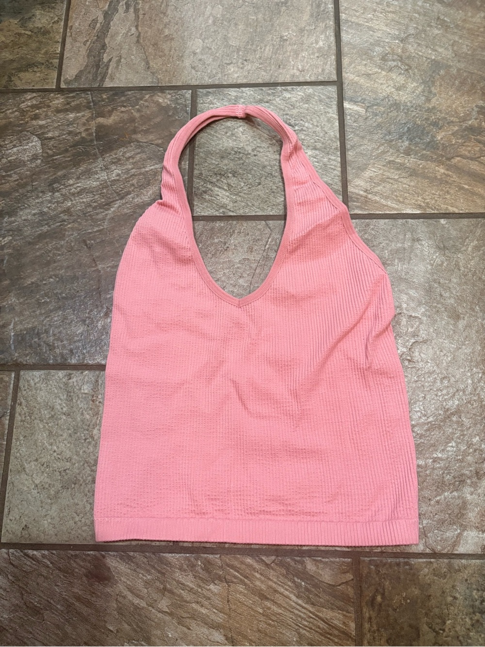 Urban Outfitters Pink Ribbed Halter Tank